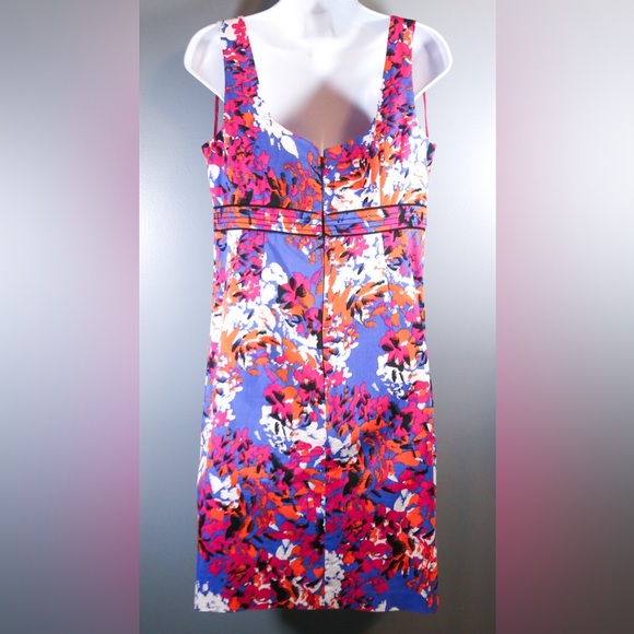 Donna Ricco New York Floral Fit & Flare Dress | Size 8 | Pink Blue Orange - Picture 7 of 14